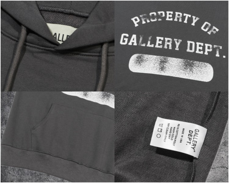 Gallery Dept Letter Print Hoodie Loose Couple Streetwear Sweatshirt