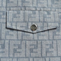 Fendi FF Monogram All-Over Sea Salt Blue Spread Collar Zip-Up Jacket